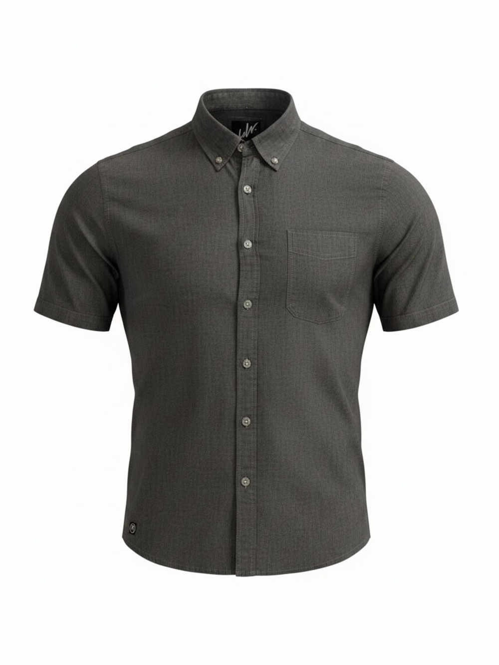 Just Living Men's Short-Sleeve Button-Down Shirt in Charcoal